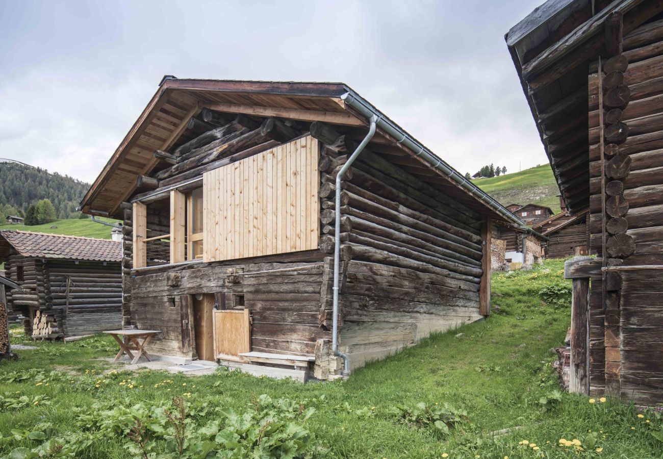 Ferienhaus in Obermutten - Stilvolle Architekten-Hütte am Skilift